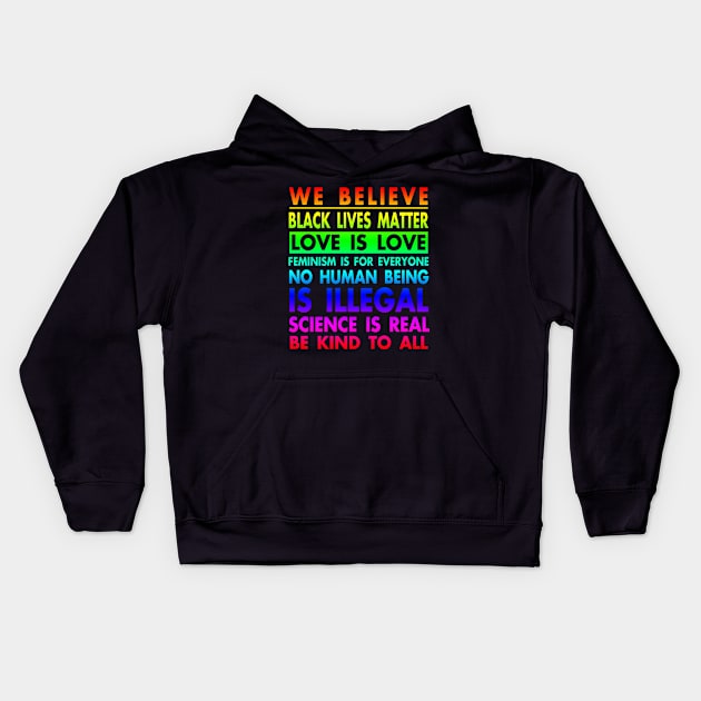 Black Lives Love Is Love Science LGBT Pride Kindness Kids Hoodie by Otis Patrick